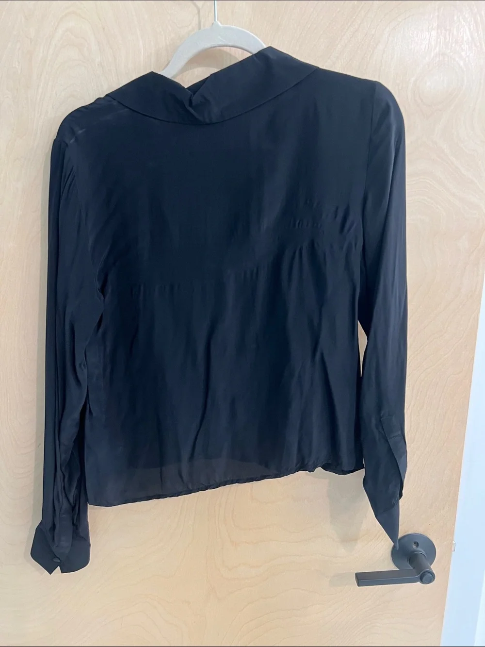 J. Crew Black Viscose Button-Front Blouse